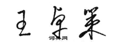 駱恆光王卓策草書個性簽名怎么寫