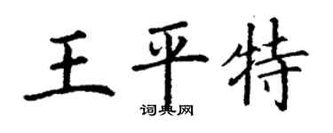 丁謙王平特楷書個性簽名怎么寫