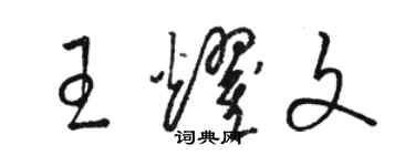 駱恆光王耀文草書個性簽名怎么寫