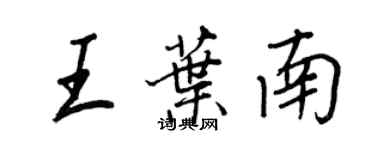 王正良王葉南行書個性簽名怎么寫