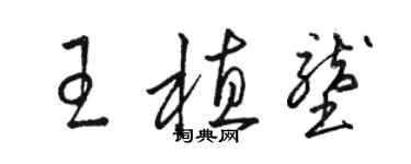 駱恆光王植壟草書個性簽名怎么寫