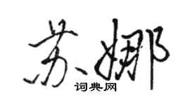 駱恆光蘇娜行書個性簽名怎么寫