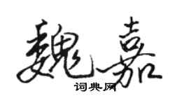 駱恆光魏嘉行書個性簽名怎么寫