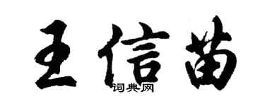 胡問遂王信苗行書個性簽名怎么寫