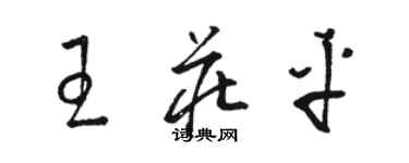 駱恆光王莊平草書個性簽名怎么寫