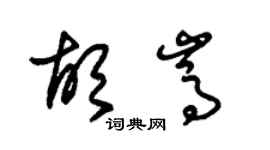 朱錫榮胡嵩草書個性簽名怎么寫