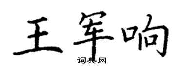 丁謙王軍響楷書個性簽名怎么寫