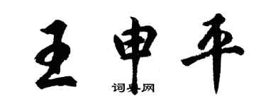 胡問遂王申平行書個性簽名怎么寫