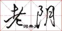 駱恆光老陰行書怎么寫