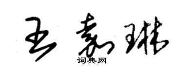 朱錫榮王嘉琳草書個性簽名怎么寫