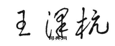 駱恆光王澤杭草書個性簽名怎么寫