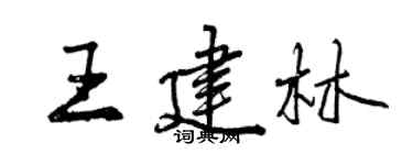 曾慶福王建林行書個性簽名怎么寫