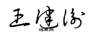 曾慶福王健衡草書個性簽名怎么寫