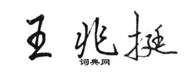 駱恆光王兆挺行書個性簽名怎么寫