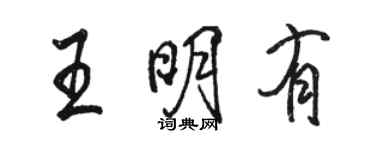 駱恆光王明有行書個性簽名怎么寫