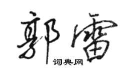 駱恆光郭雷行書個性簽名怎么寫