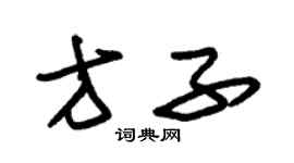 朱錫榮方子草書個性簽名怎么寫