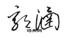 駱恆光郭涵草書個性簽名怎么寫