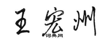 駱恆光王宏州行書個性簽名怎么寫