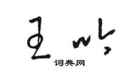 駱恆光王吟草書個性簽名怎么寫