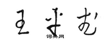 駱恆光王平武草書個性簽名怎么寫