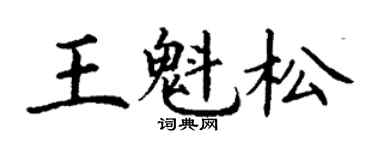 丁謙王魁松楷書個性簽名怎么寫