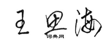 駱恆光王思海草書個性簽名怎么寫