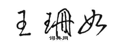 駱恆光王珊如草書個性簽名怎么寫