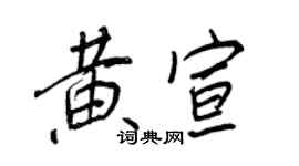 王正良黃宣行書個性簽名怎么寫
