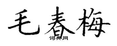 丁謙毛春梅楷書個性簽名怎么寫