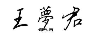 王正良王夢君行書個性簽名怎么寫