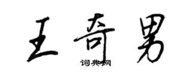 王正良王奇男行書個性簽名怎么寫