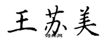 丁謙王蘇美楷書個性簽名怎么寫