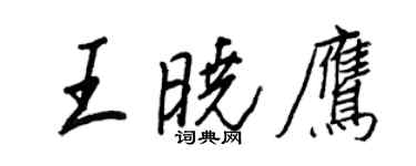 王正良王曉鷹行書個性簽名怎么寫