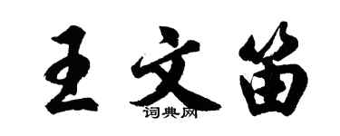 胡問遂王文笛行書個性簽名怎么寫