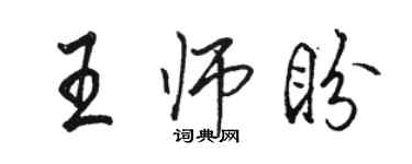 駱恆光王師盼行書個性簽名怎么寫