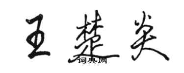 駱恆光王楚炎行書個性簽名怎么寫