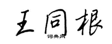 王正良王同根行書個性簽名怎么寫