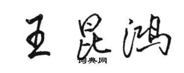 駱恆光王昆鴻行書個性簽名怎么寫