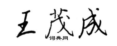 王正良王茂成行書個性簽名怎么寫