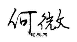 曾慶福何微行書個性簽名怎么寫