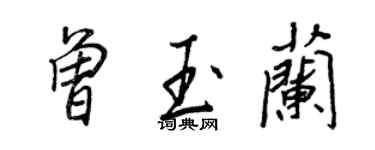 王正良曾玉蘭行書個性簽名怎么寫