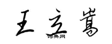 王正良王立嵩行書個性簽名怎么寫