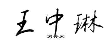 王正良王中琳行書個性簽名怎么寫