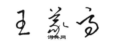 駱恆光王義高草書個性簽名怎么寫