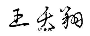 曾慶福王夭翔草書個性簽名怎么寫