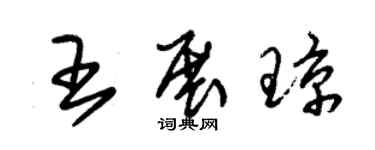 朱錫榮王展瓊草書個性簽名怎么寫