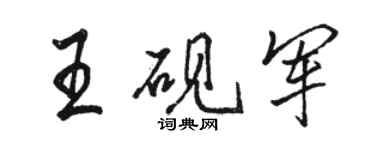 駱恆光王硯軍行書個性簽名怎么寫
