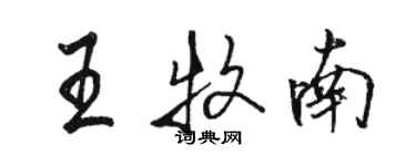 駱恆光王牧南行書個性簽名怎么寫