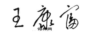 駱恆光王康富草書個性簽名怎么寫